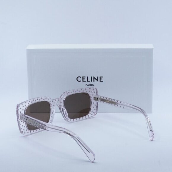 Celine CL4213IS 27E Square Sunglasses – Shiny Crystal/Brown - Picture 6 of 10
